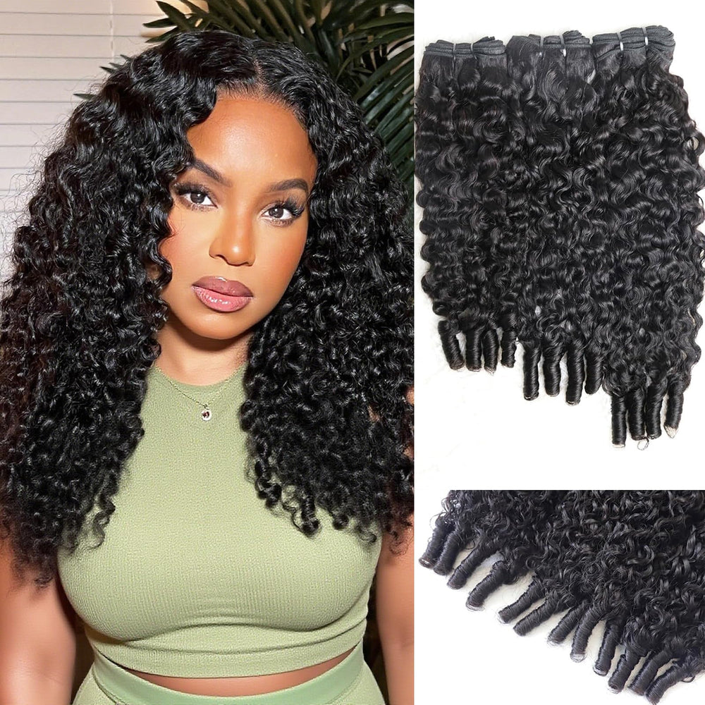 Sdferlin Burmese Curly Bundles spiral end for smooth, natural curls.