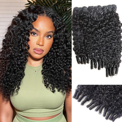 Sdferlin Burmese Curly Bundles spiral end for smooth, natural curls.