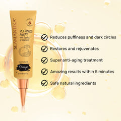 SEAMANTIKA Puffiness Away Eye Cream tube close-up—easy application for fast puffiness reduction