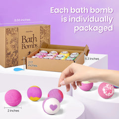 SeasonBliss bath bombs individually wrapped to preserve fragrance for gifting.