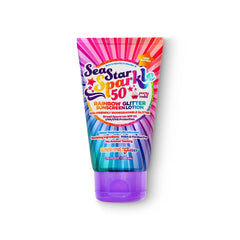 Seastar Sparkle SPF 50 tube side view for easy reapplication.