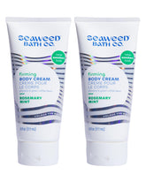 Seaweed Bath Co. Firming Body Cream Rosemary Mint bottle in a two-pack for hydration.