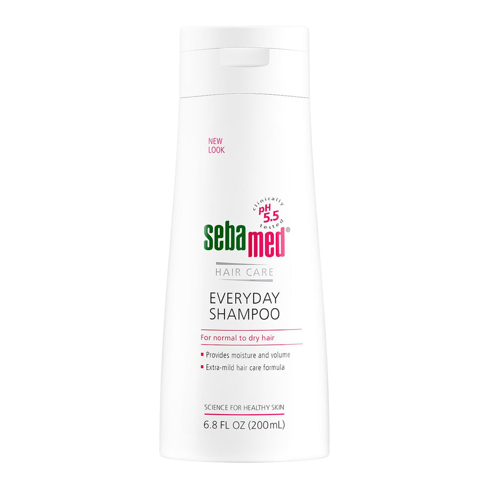 SEBAMED Everyday Shampoo bottle pour for gentle daily cleansing.