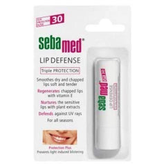 Sebamed Lip Defense SPF 30 balm packaging for daily sun protection.