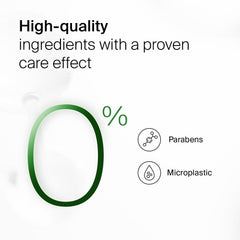 Ingredient graphic highlights almond oil, shea butter, and squalane in SEBAMED cream