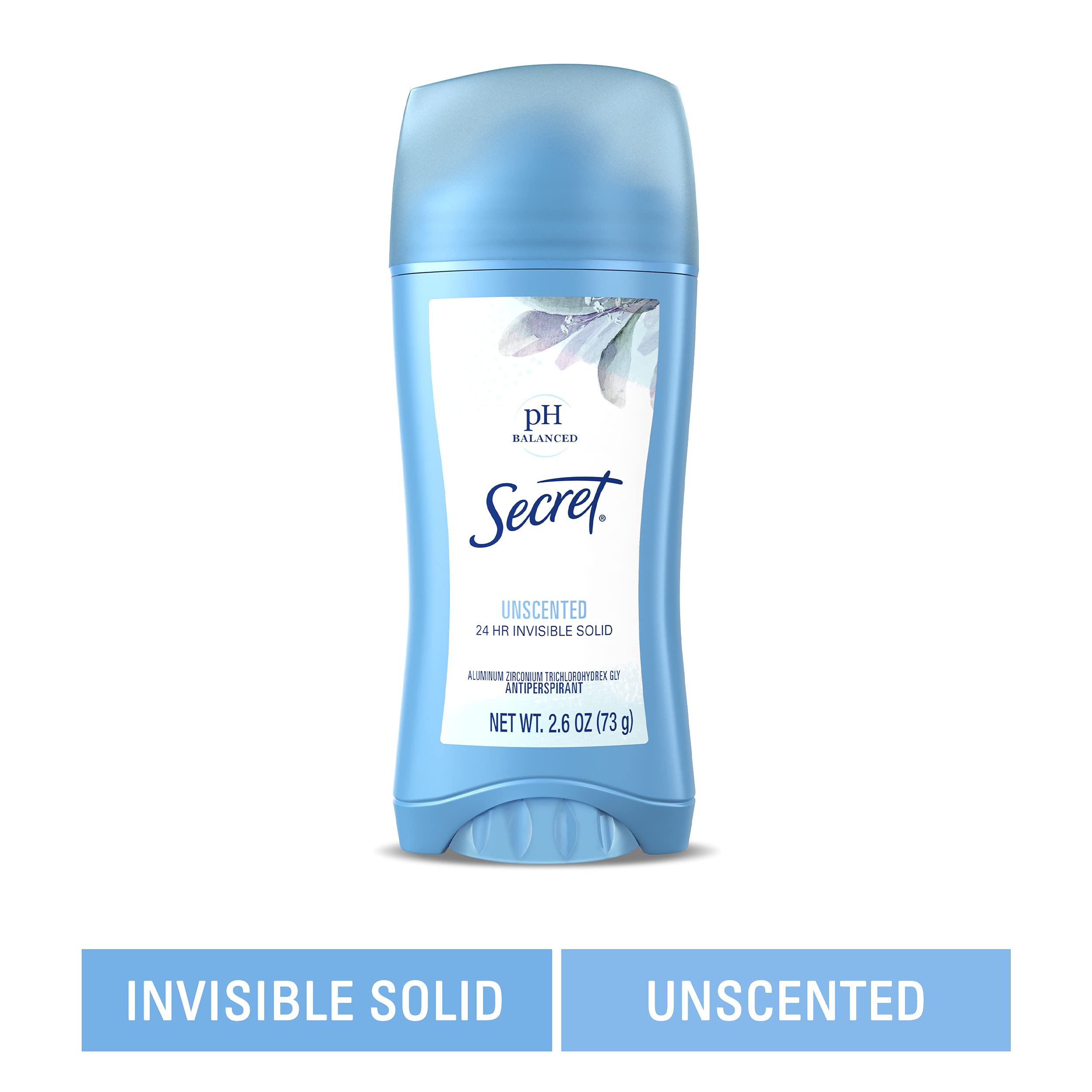 Secret invisible solid unscented anti-perspirant front view