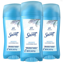 Secret antiperspirant for women unscented invisible solid 2.6 oz pack three for all-day protection