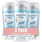 Secret cherry blossom deodorant bottle with long-lasting odor protection.