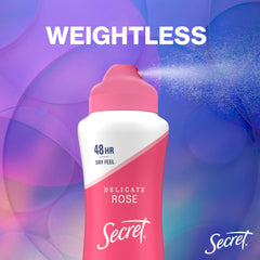 Secret Dry Spray dries on contact, weightless protection throughout the day
