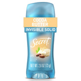 Secret Fresh bottle front showing cocoa butter scent for daily freshness.