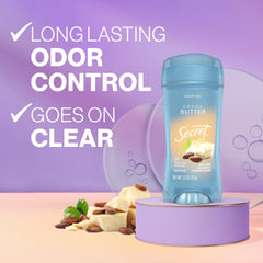 Secret Fresh invisible solid application demonstrates smooth, breathable protection.