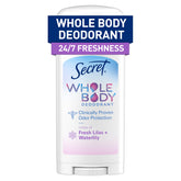 Secret Whole Body Deodorant Stick Lilac & Waterlily packaging for all-day confidence