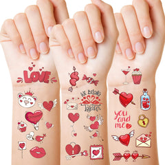 Seeiuua Valentines tattoos with love hearts for kids, ideal classroom party favors