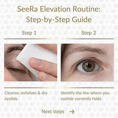 SeeRa invisible lift strip applied to eyelid area for a seamless look