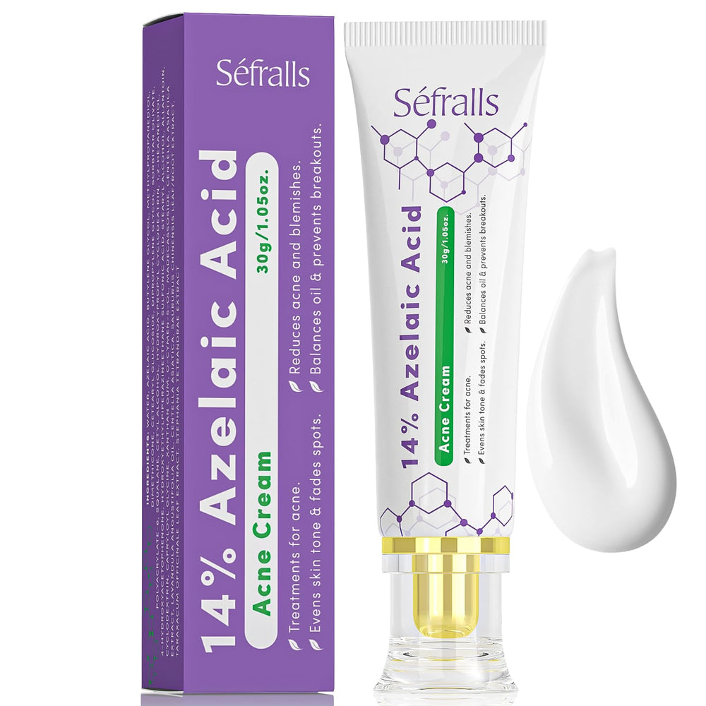 Sefralls azelaic acid cream packaging close-up showing premium redness relief.