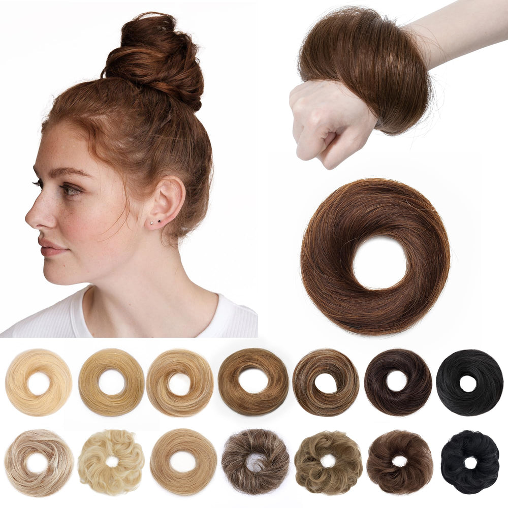 SEGO hair bun front view shows natural blend for everyday styling.