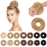 SEGO real human hair messy bun closeup shows natural texture for seamless blend
