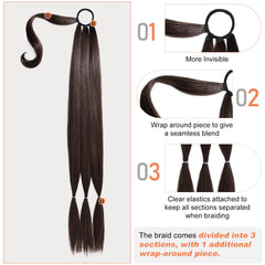 SEIKEA braided ponytail extension natural soft fibers for comfortable all-day wear.
