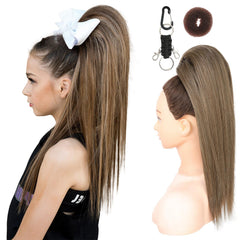 SEIKEA Cheer Ponytail 16in ash blonde straight adds natural length for performances.