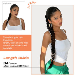 SEIKEA ponytail extension with elastic base stays secure during activities.