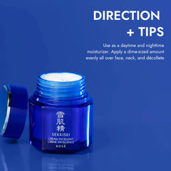 Applying SEKKISEI Cream Excellent to the face for a light layer