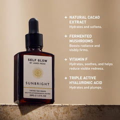 Self Glow by James Read Sunbright Mix-In Drops mixed into moisturizer for radiant glow