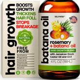 SELFWISE Batana Oil bottle with rosemary and castor hints for nourished roots.