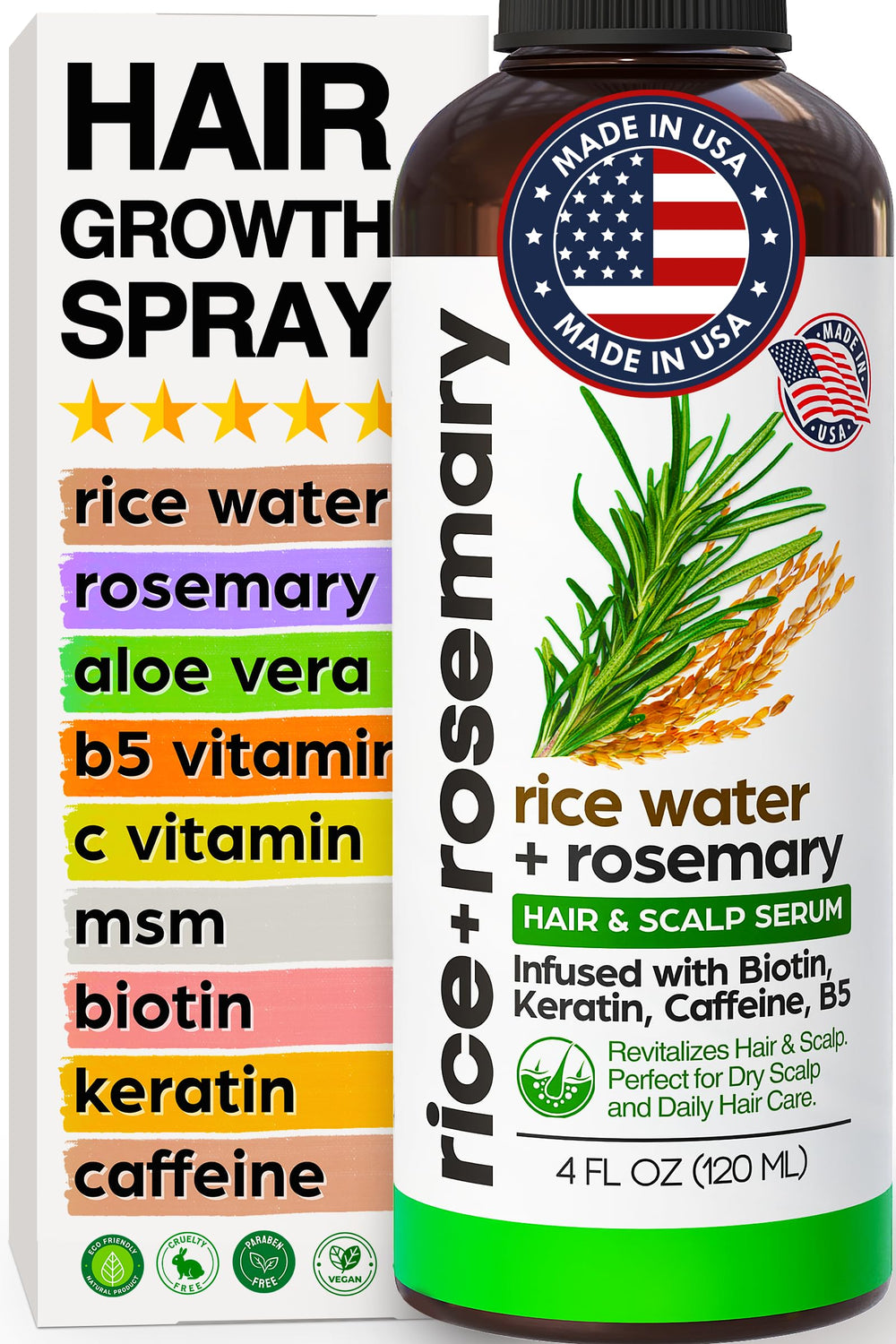 SelfWISE fermented rice water spray bottle ready for daily scalp refreshment.