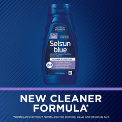 Selsun Blue bottle pour action demonstrating easy daily use