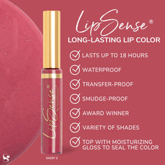 LipSense customizable finishes offer matte, shimmer, and frost options.