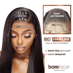 Sensationnel Bare Lace 13x6 back view with full coverage and secure fit