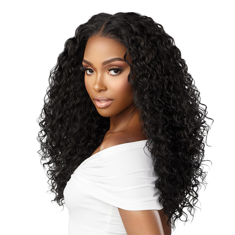 Sensationnel Bare Lace 13x6 front view in Jet Black showing natural density