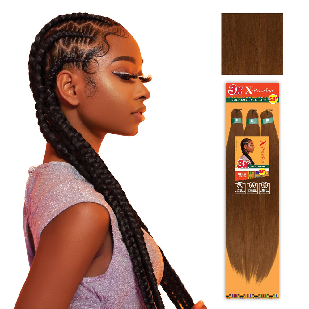 Sensationnel X-pression pre stretched braid 58 inch for box braids and protective styles