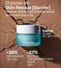Sensilis Skin Rescue with ceramides and hyaluronic acids nourishes the skin barrier.