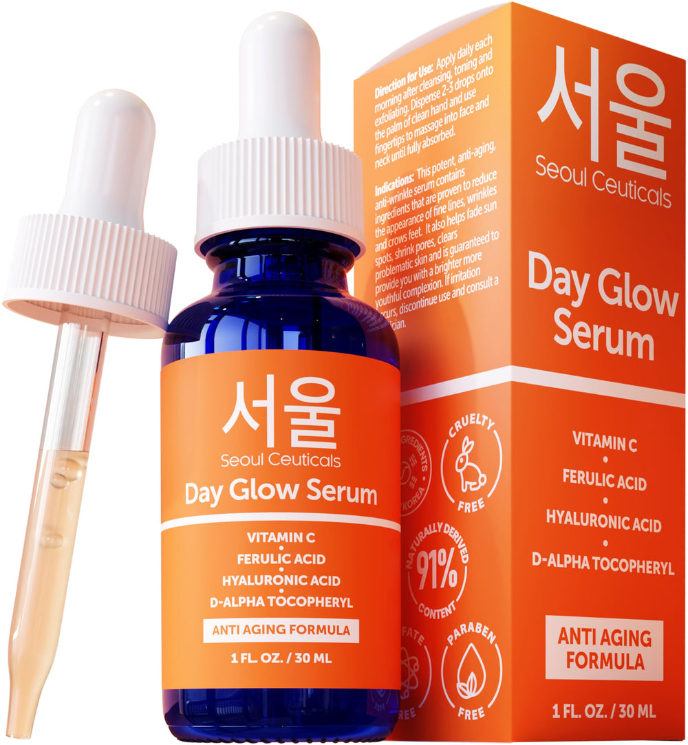 SeoulCeuticals bottle with pour for easy daily application and brightening potential