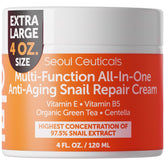 SeoulCeuticals snail mucin cream bottle for daily use.