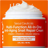 SeoulCeuticals snail mucin moisturizer bottle pump for potent hydration.