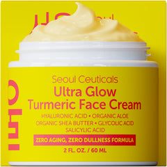 SeoulCeuticals turmeric cream jar closeup for radiant, hydrated skin