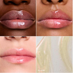 SEPHORA Move Lights lip swatches on skin, glossy color with visible volume impression.