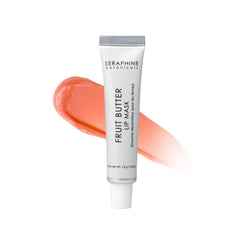 Seraphine Botanicals Fruit Butter Restorative Lip Mask applied overnight for hydration.