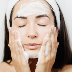 Serious Skincare A-Wash Retinol Cleanser foaming action for deep cleansing.