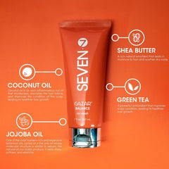 SEVEN GAZAR BALANCE bottle closeup showing non-foaming formula and conditioning ease