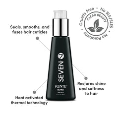 SEVEN Kente Bond Serum apply texture demonstrates easy application for frizz control.