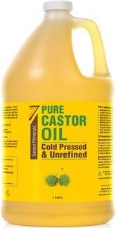 Seven Minerals Castor Oil 128oz bottle for versatile hair and skin care
