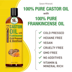 Seven Minerals castor oil frankincense pump application, easy daily use