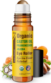 Seven Minerals eye roller with stainless rollerball for brightening tired eyes.