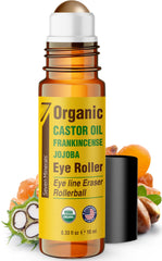 Seven Minerals eye roller with stainless rollerball for brightening tired eyes.