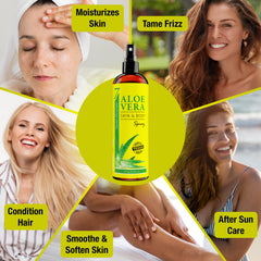 Freshly cut aloe leaves showcase the pure source behind the spray.