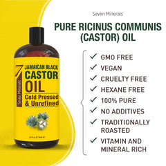 Seven Minerals castor oil for dry skin hydration and soothing massage