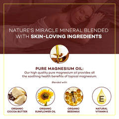Seven Minerals magnesium cream applied to forearm illustrating relief-friendly use after activity.
